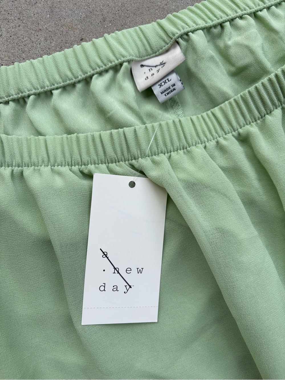 NWT A New Day Light Mint A-Line Skirt with Elastic Waist and Sheer Overlay XXL - Picture 3 of 5